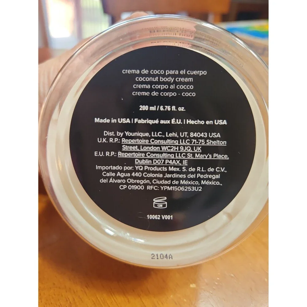 Younique Beachfront Coconut Body Cream 200ml NIB unopened
